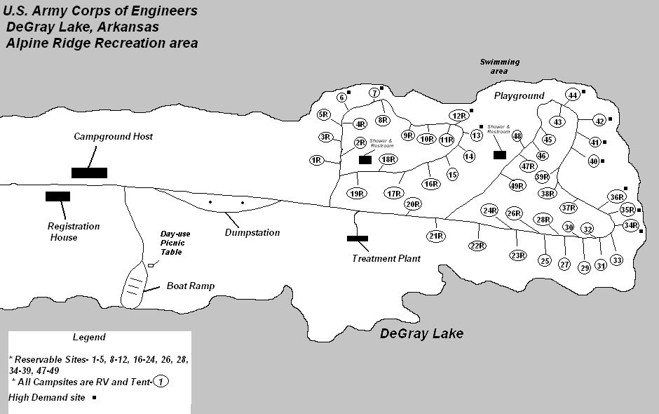 COE DeGray Lake Alpine Ridge Campground, Arkadelphia, AR - GPS COE DeGray Lake Alpine Ridge Campground, Arkadelphia, AR - GPS